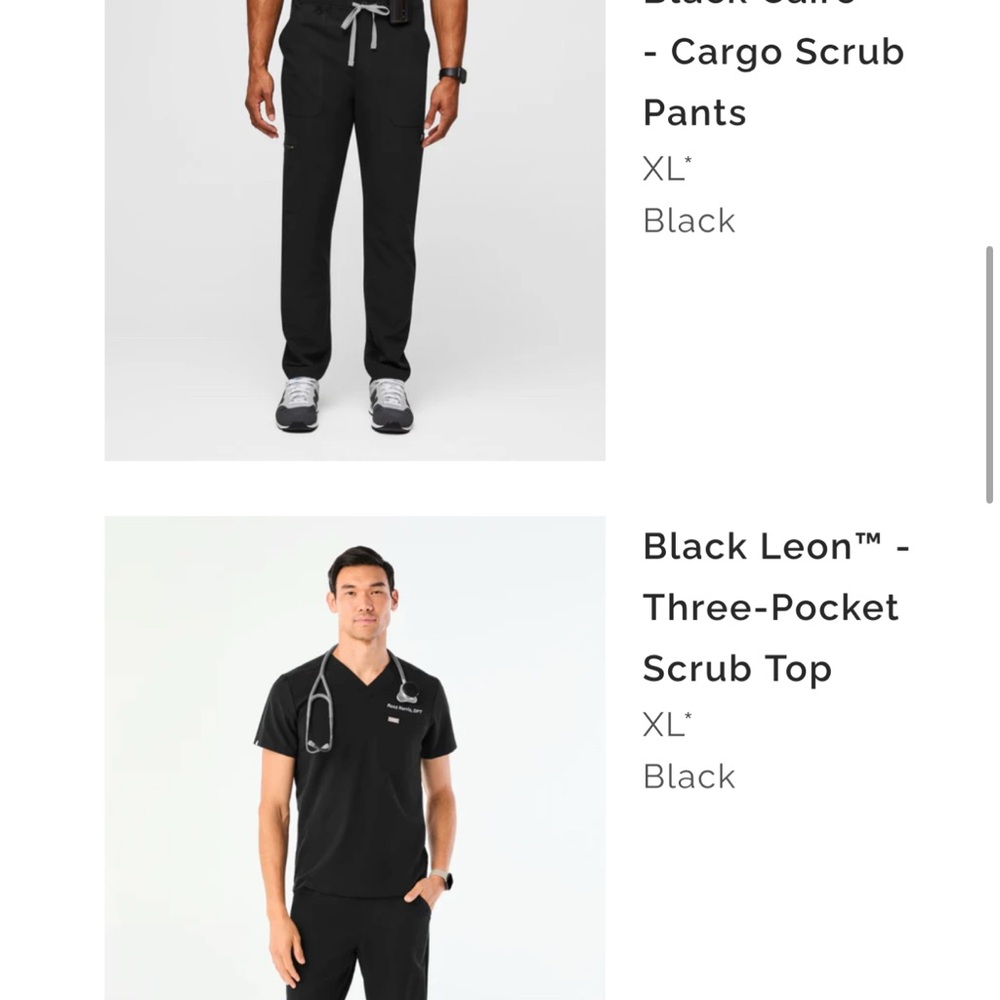 Figs Men’s Black Cargo Scrub Pants